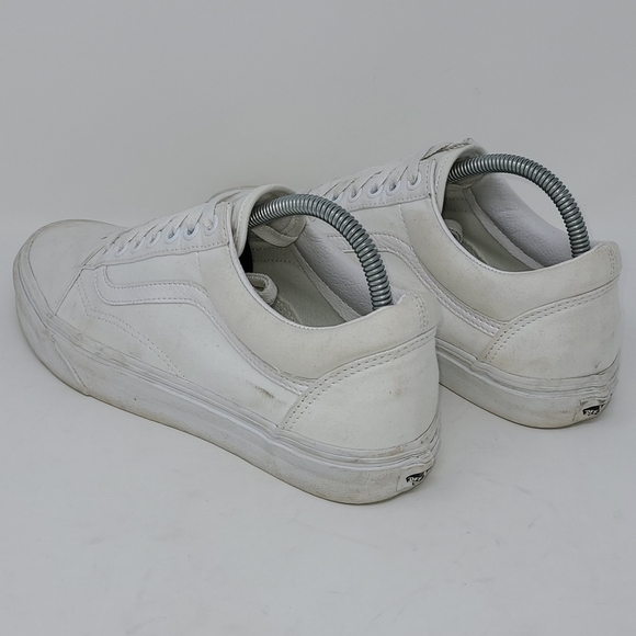 Vans Old Skool Sk8 Low Canvas Shoes Triple White Classic Size 8 9.5 Sneakers EUC - Picture 4 of 10